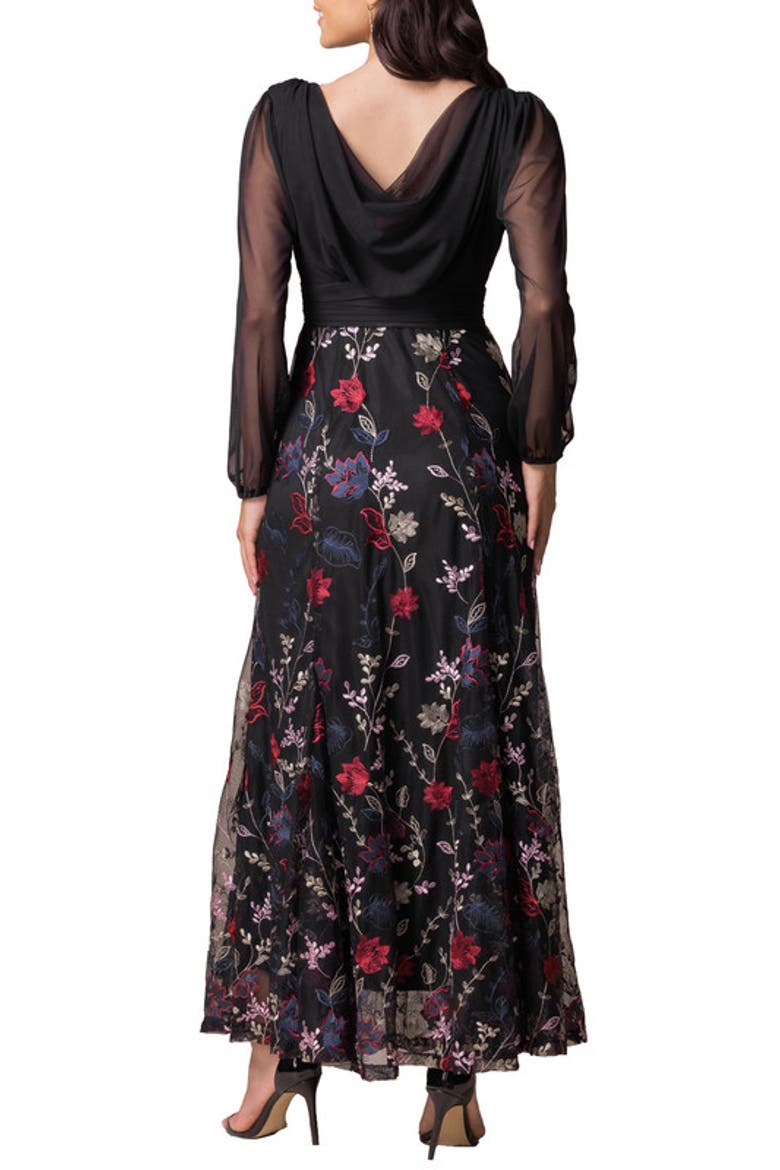 Isabella Embroidered Mesh Gown, Alternate, color, Enchanted garden
