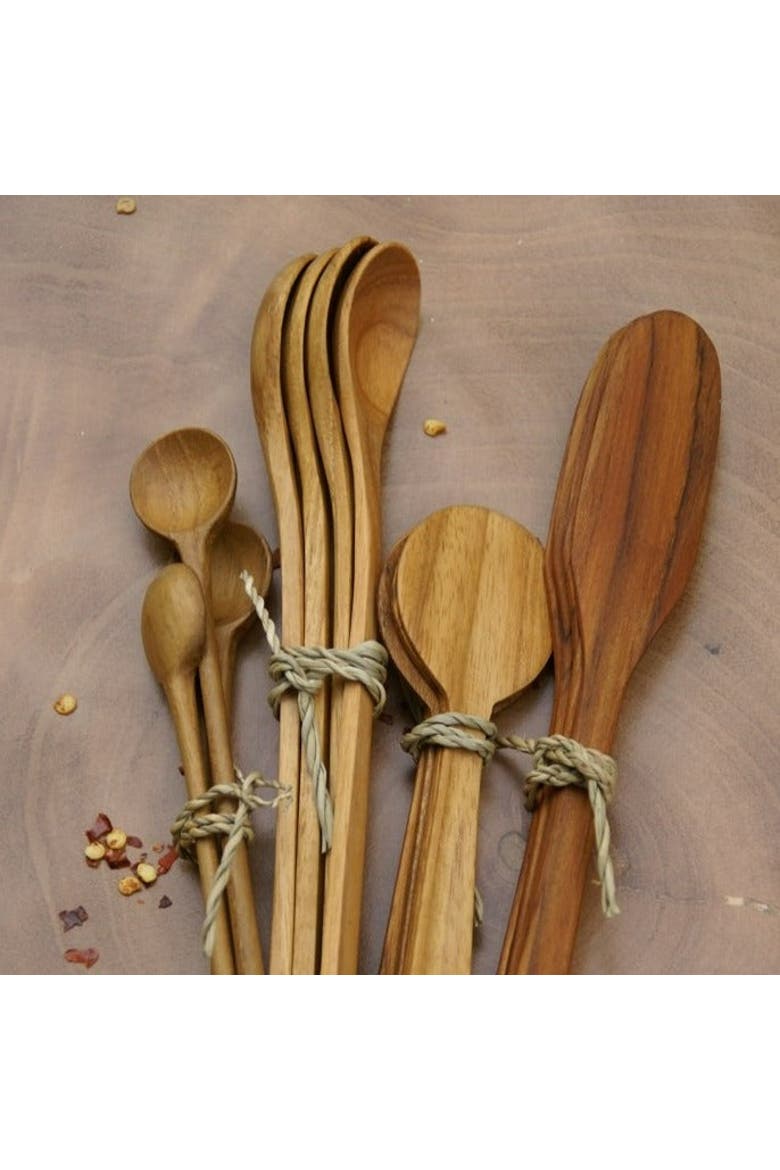 Teak Long Spoons - Set of 4, Alternate, color, Teak