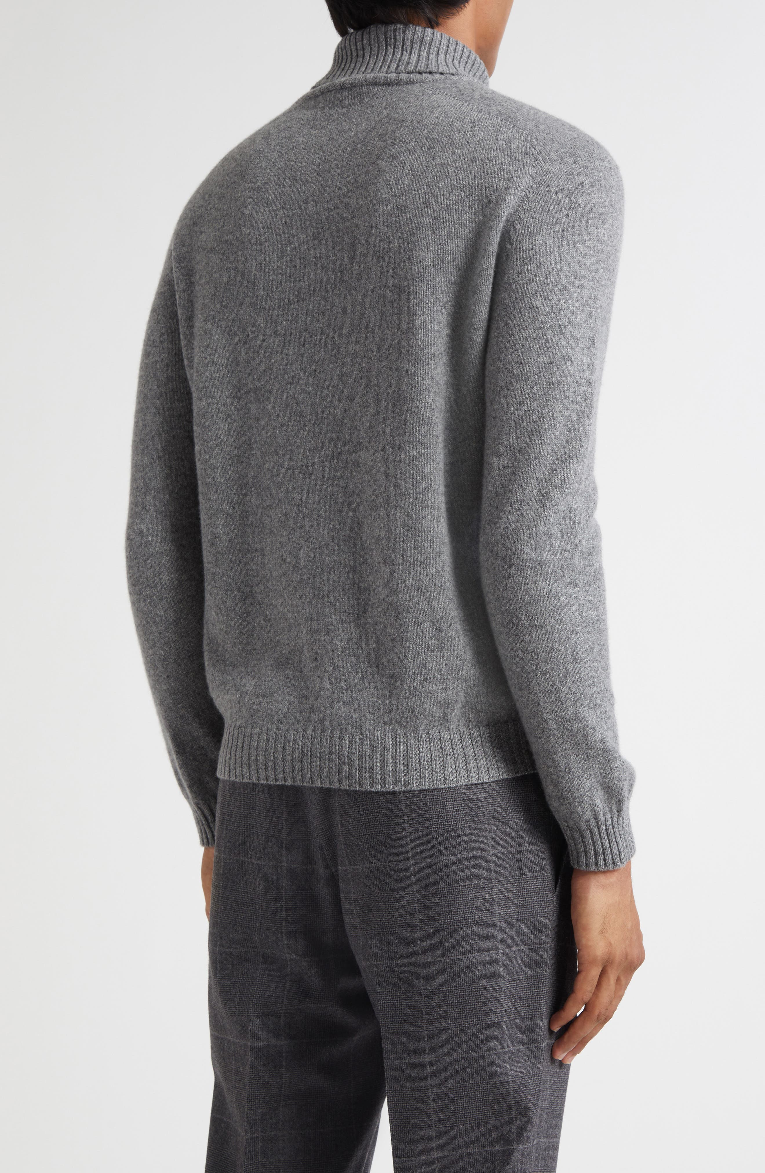 Heathered Grey Wool & Cashmere Turtleneck - image 2