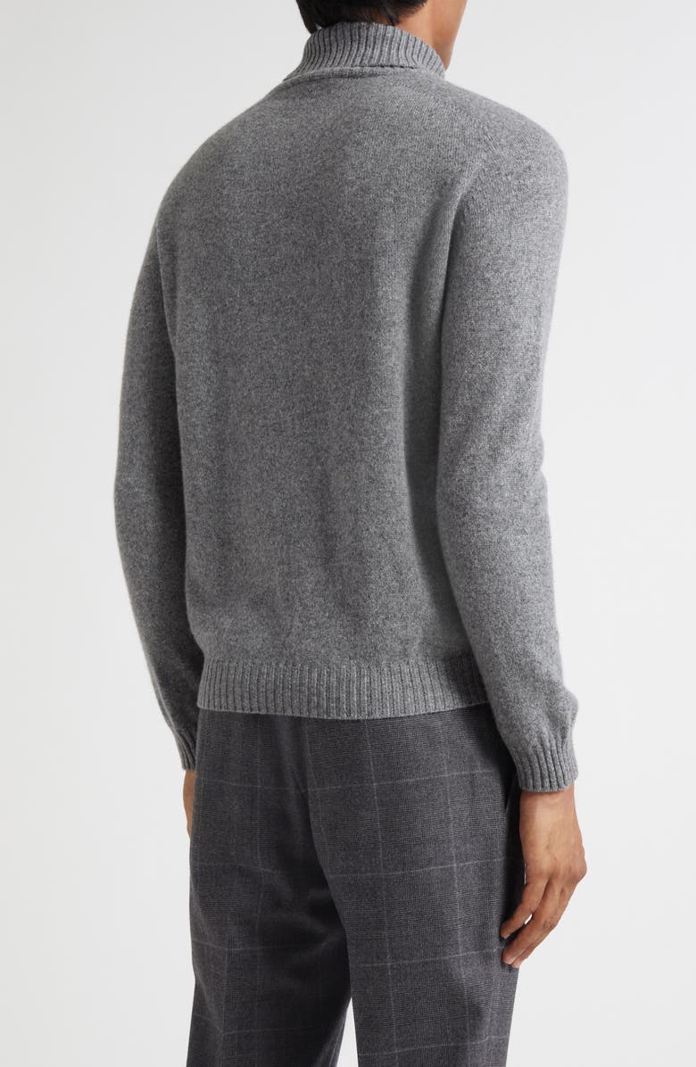 Boglioli Heathered Grey Wool & Cashmere Turtleneck, Alternate, color, Grey