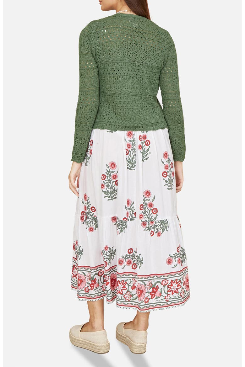 Crochet Tie Front Cardigan, Alternate, color, Green