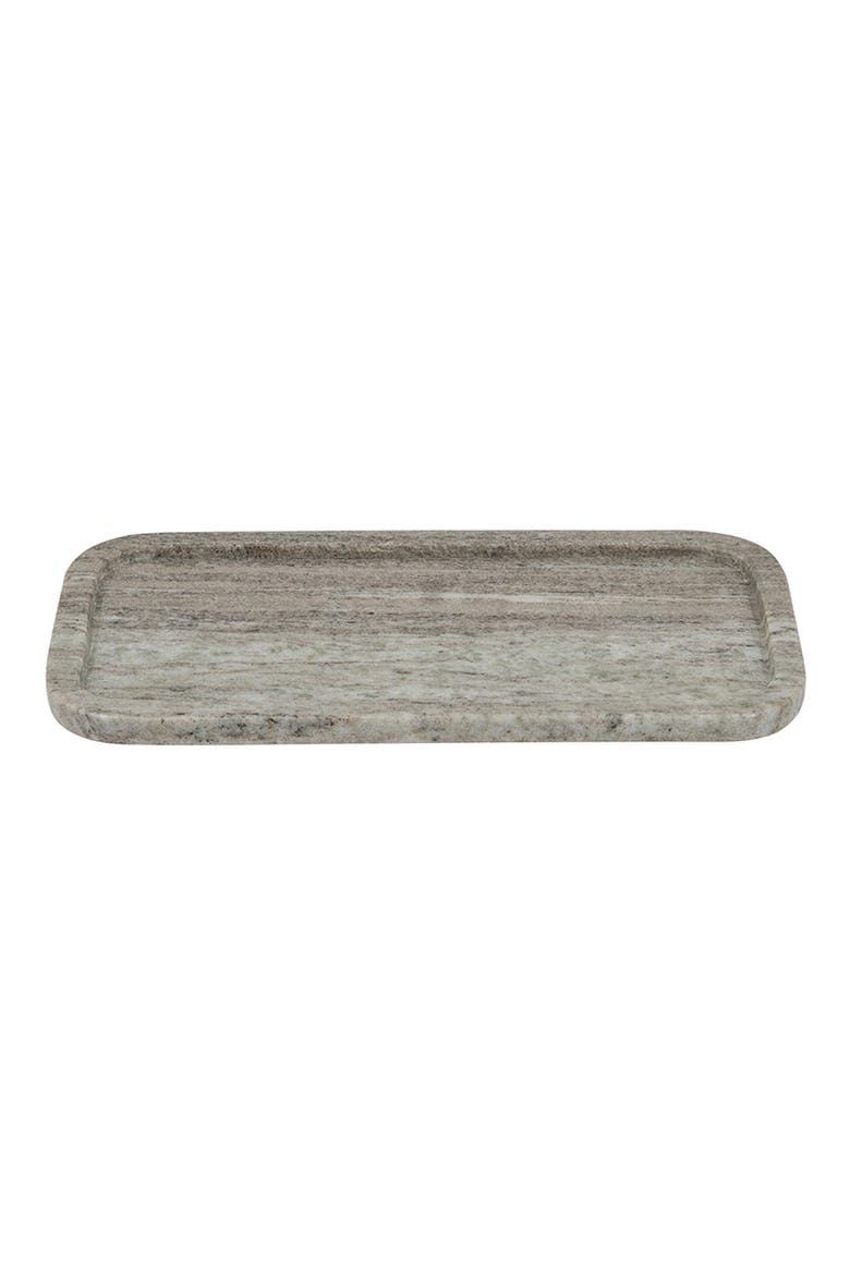 Raised Edge Rectangular Marble Tray, Main, color, NATURAL GRAY
