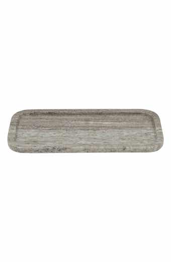 Raised Edge Rectangular Marble Tray