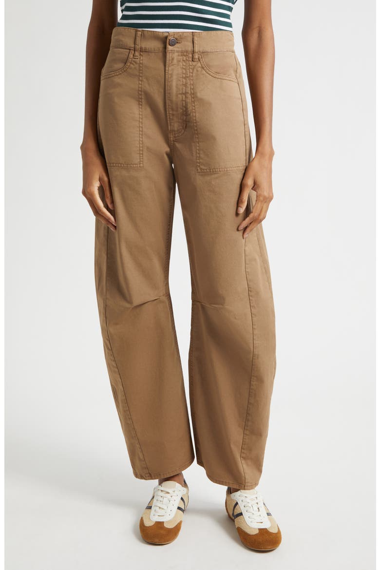 Sloan Barrel Leg Twill Pants, Main, color, BARK