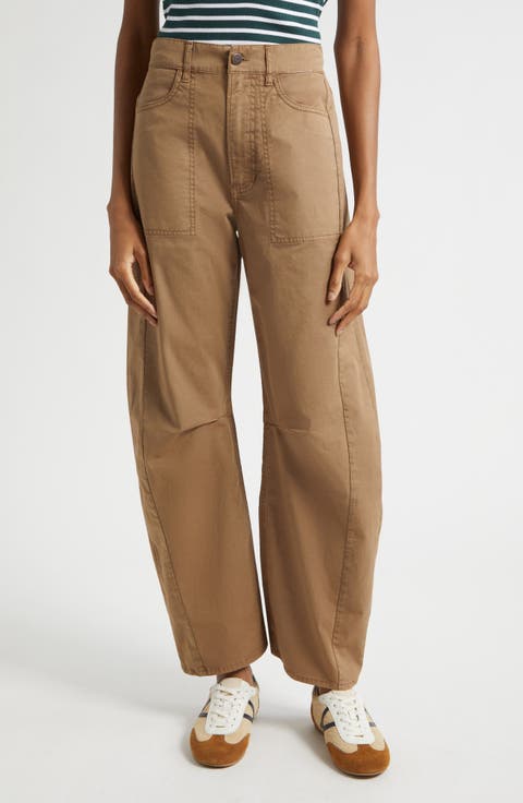 Sloan Barrel Leg Twill Pants