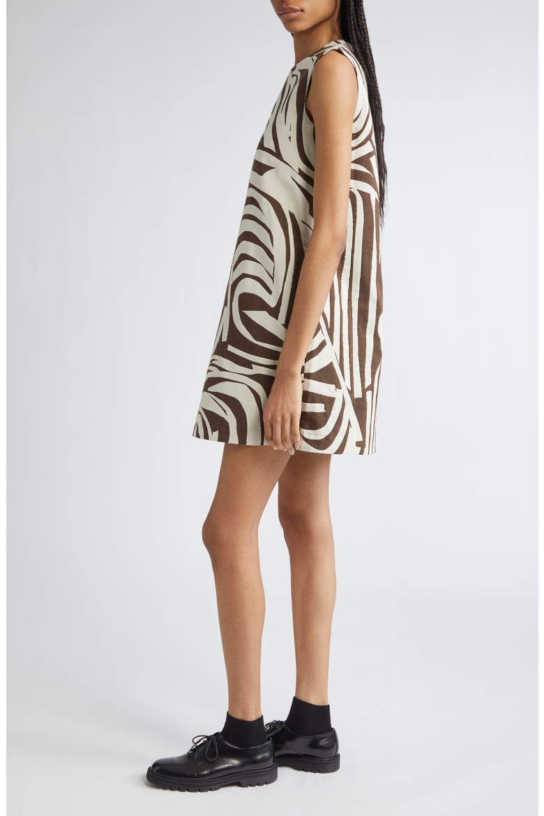Hahmo Jokuraita Shift Dress, Alternate, color, LIGHT BEIGE, DARK BROWN