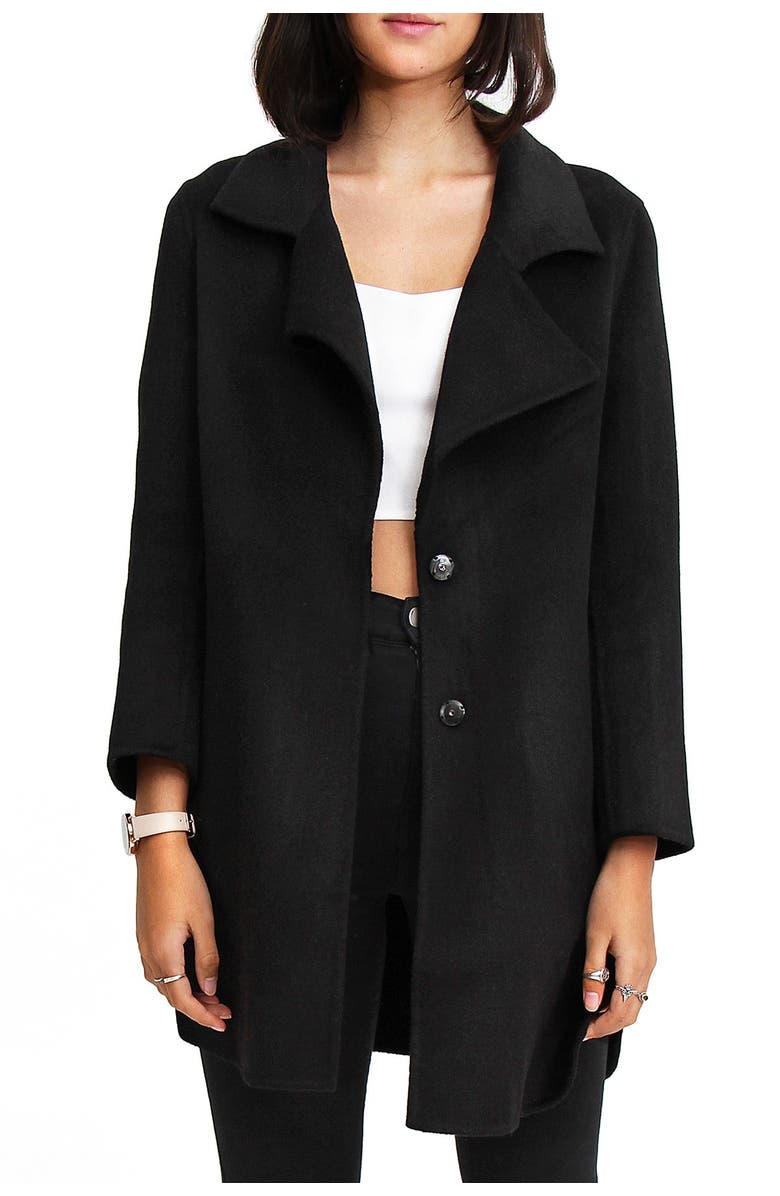 Belle & Bloom Ex-Boyfriend Wool Blend Oversized Jacket, Alternate, color, Black