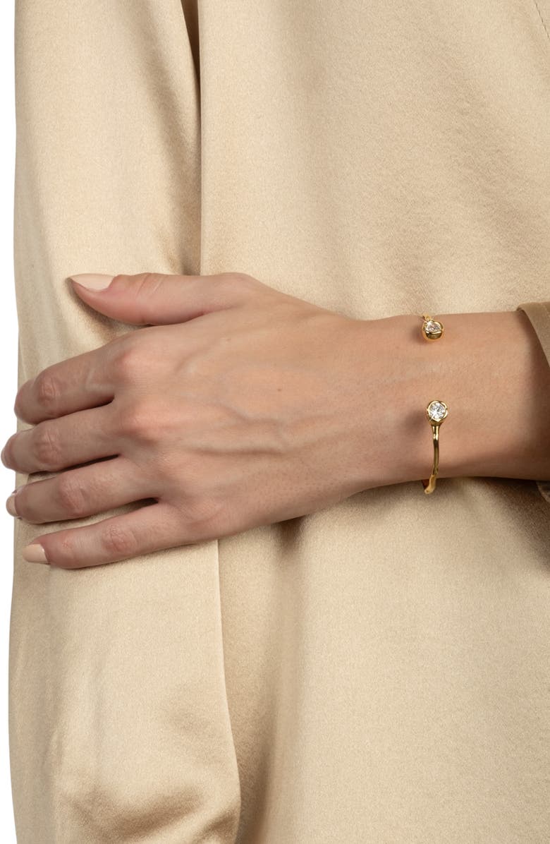 Alexis Bittar Asterales Skinny Cuff Bracelet, Alternate, color, Gold Stones