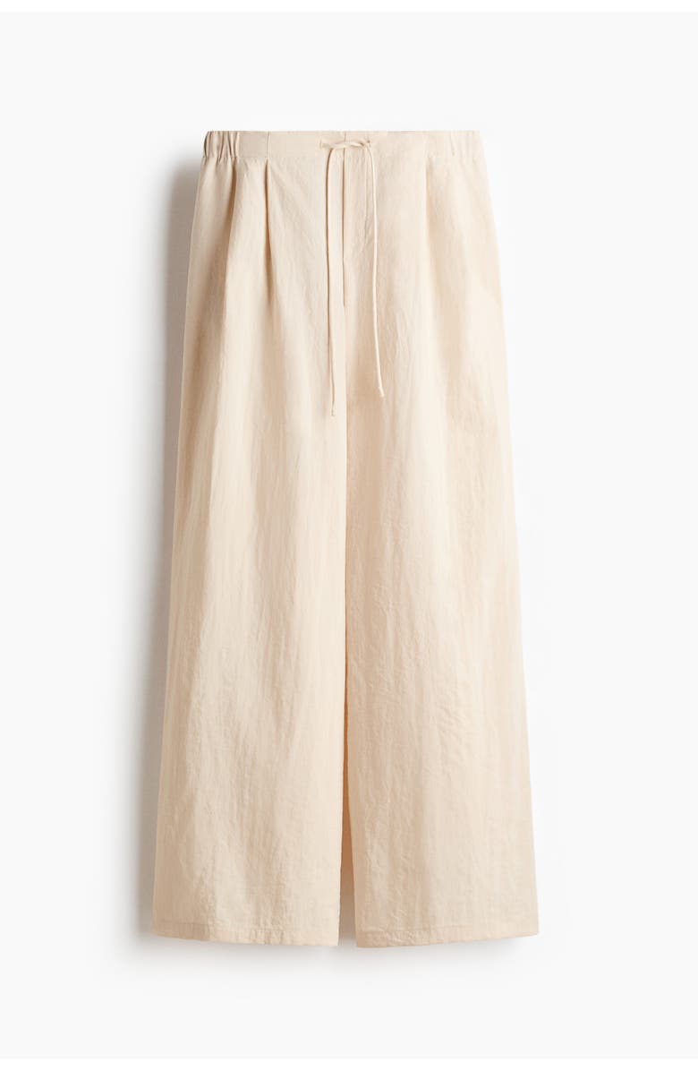 H&M Wide Drawstring Trousers, Main, color, Light Beige