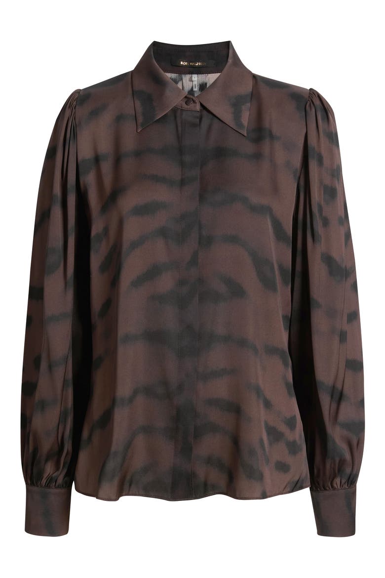 Davis Tie Dye Print Stretch Silk Georgette Button-Up Shirt, Main, color, BRIAR MULTI