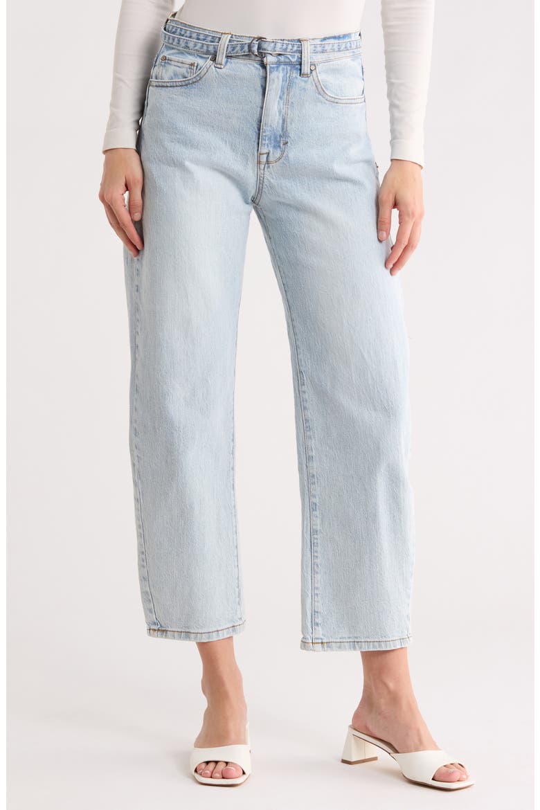 Jessica High Rise Belted Ankle Barrel Leg Jeans, Main, color, LOGAN