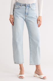 Kensie Jessica High Rise Belted Ankle Barrel Leg Jeans