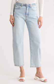 Kensie Jessica High Rise Belted Ankle Barrel Leg Jeans