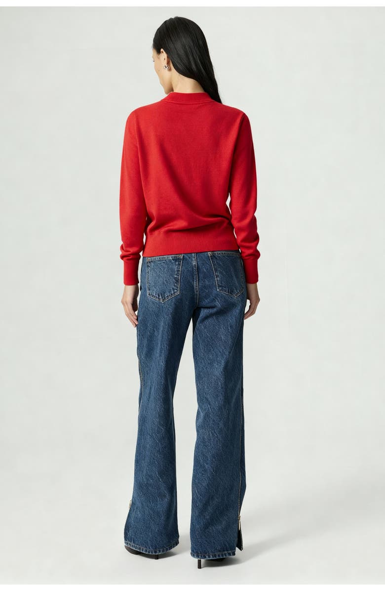 Nocturne Relaxed Polo Knit Sweater, Alternate, color, Red