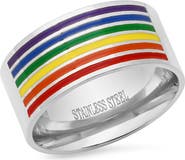 STEELTIME Rainbow Enamel Stainless Steel Band Ring