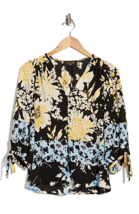Tie Cuff Floral Top