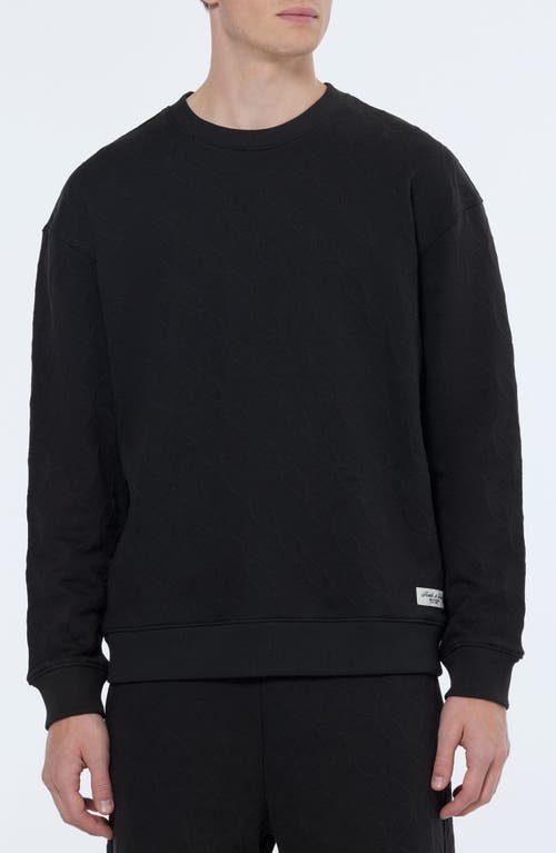 Scotch & Soda Jacquard Knit Texture Sweatshirt In Black