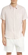 Vince Classic Fit Short Sleeve Linen Shirt