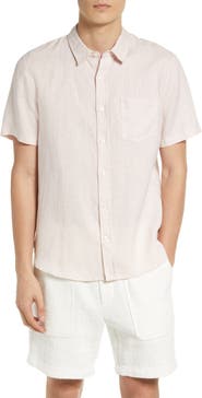 Vince Classic Fit Short Sleeve Linen Shirt