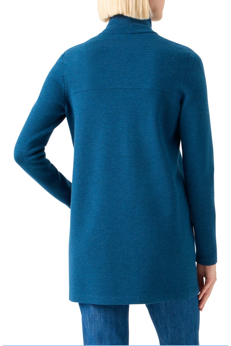 Stretch Virgin Wool Sweater Jacket, Alternate, color, TEAL