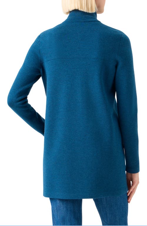 Akris Punto Stretch Virgin Wool Sweater Jacket In Blue