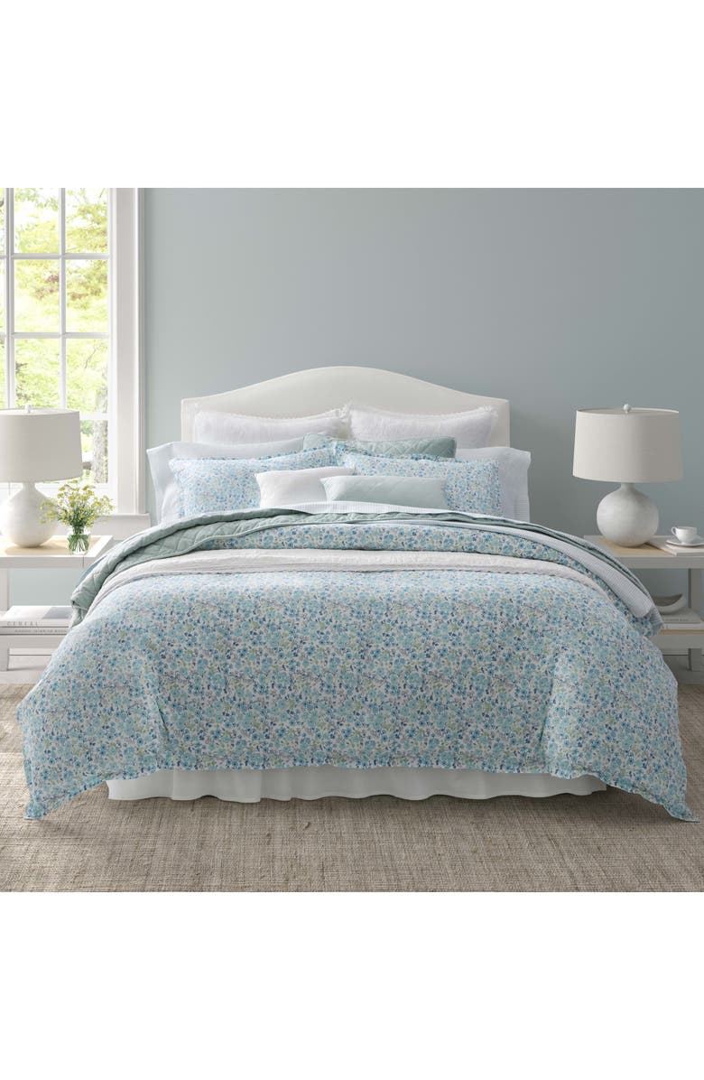 Laura Ashley Jaynie Cotton Duvet Set, Alternate, color, Wintergreen