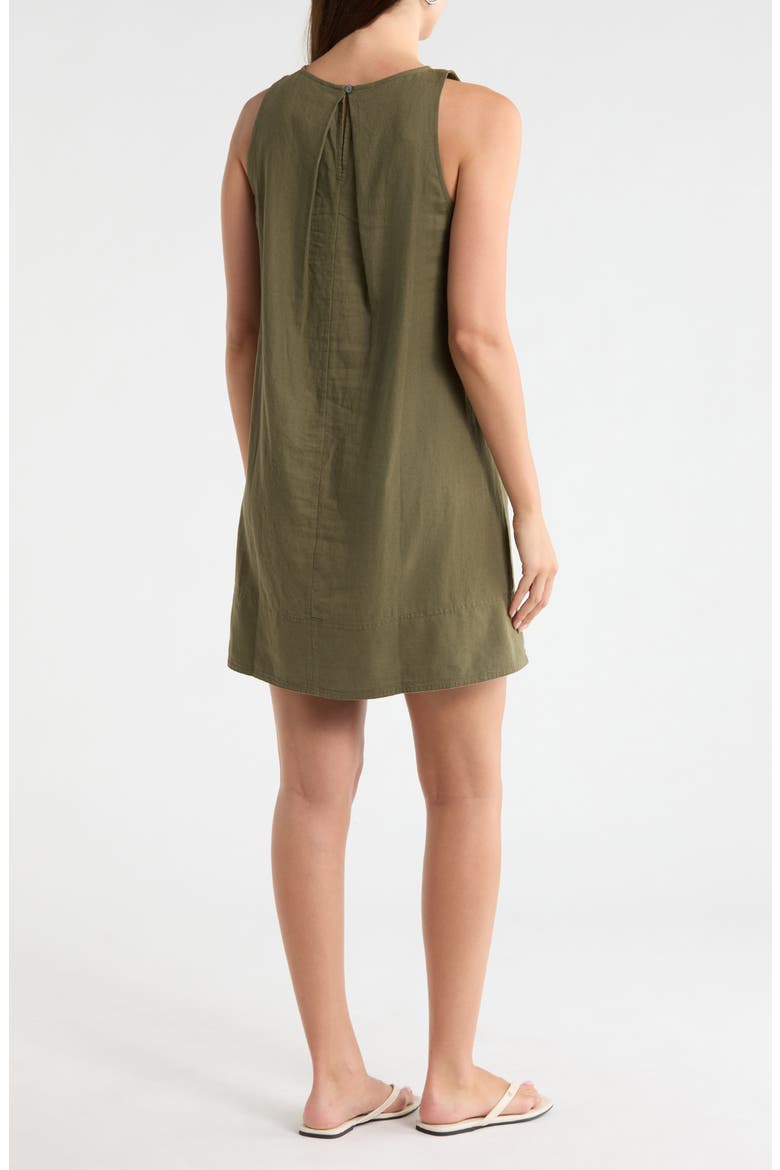 Linen Blend Shift Minidress, Alternate, color, FADED IVY