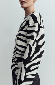 MANGO Zebra Print Sweater