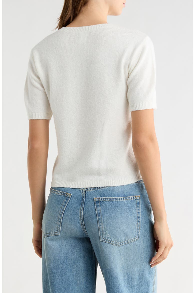Short Sleeve Cardigan, Alternate, color, IVORY