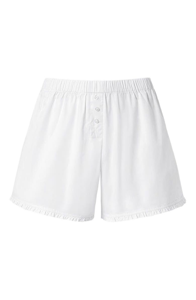 WeWoreWhat Ruffle Boxer Short, Alternate, color, Ivory