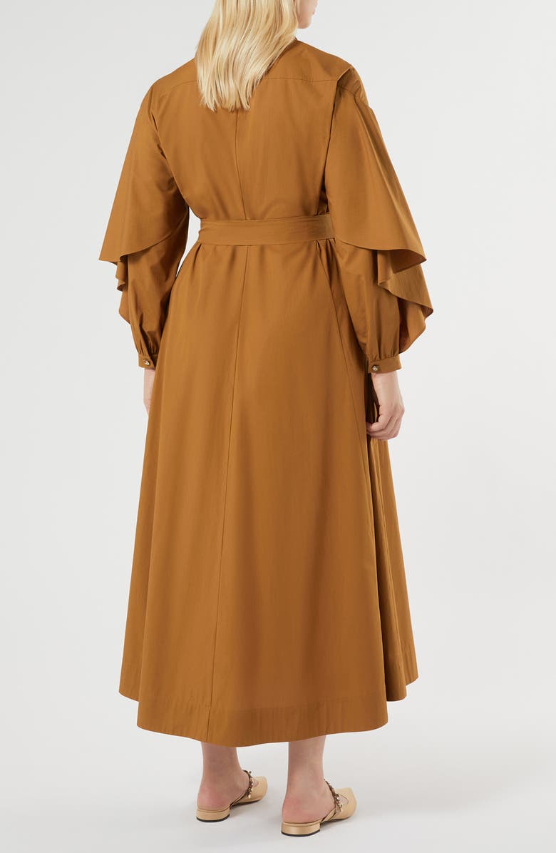 Marina Rinaldi Nanfora Long Sleeve Cotton Shirtdress, Alternate, color, Siena