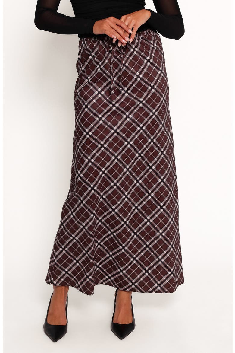 Sandra Maxi Skirt, Main, color, BROWN CHECK