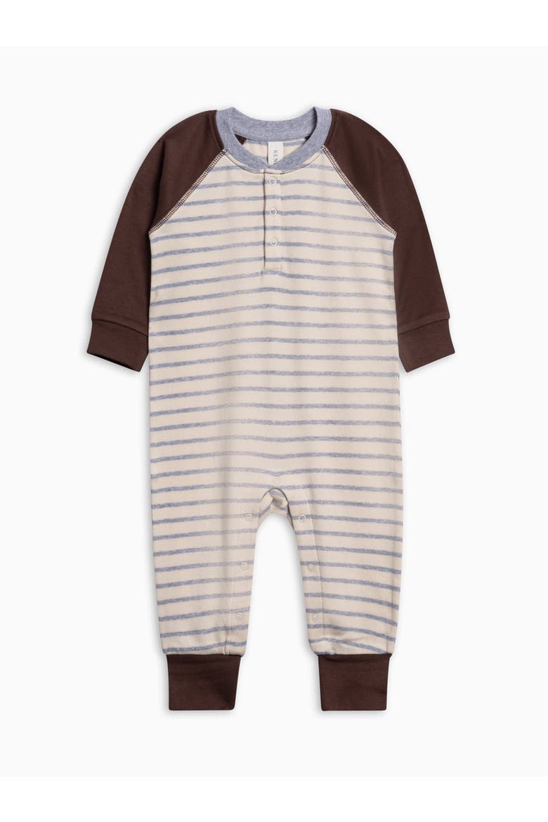Organic Cotton Brix Henley Romper, Main, color, Bob Stripe