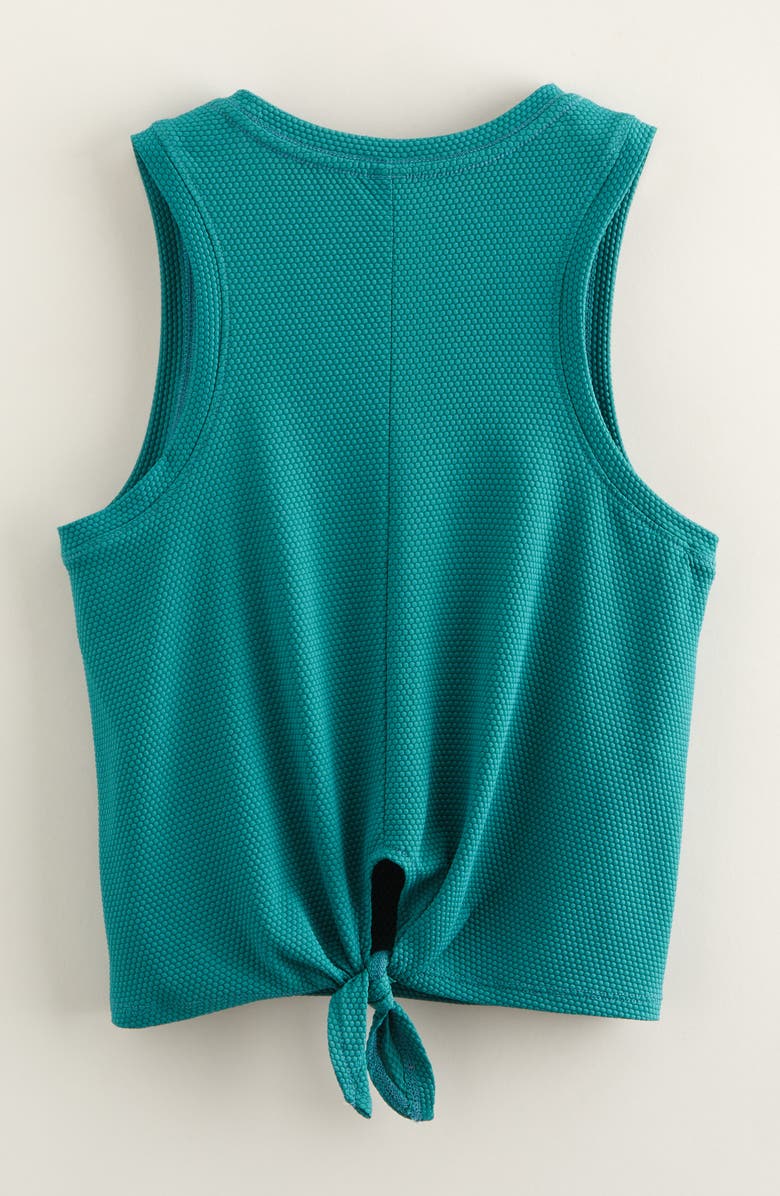 Zella Girl Kids' Tie Back Tank, Alternate, color, Teal Bayou