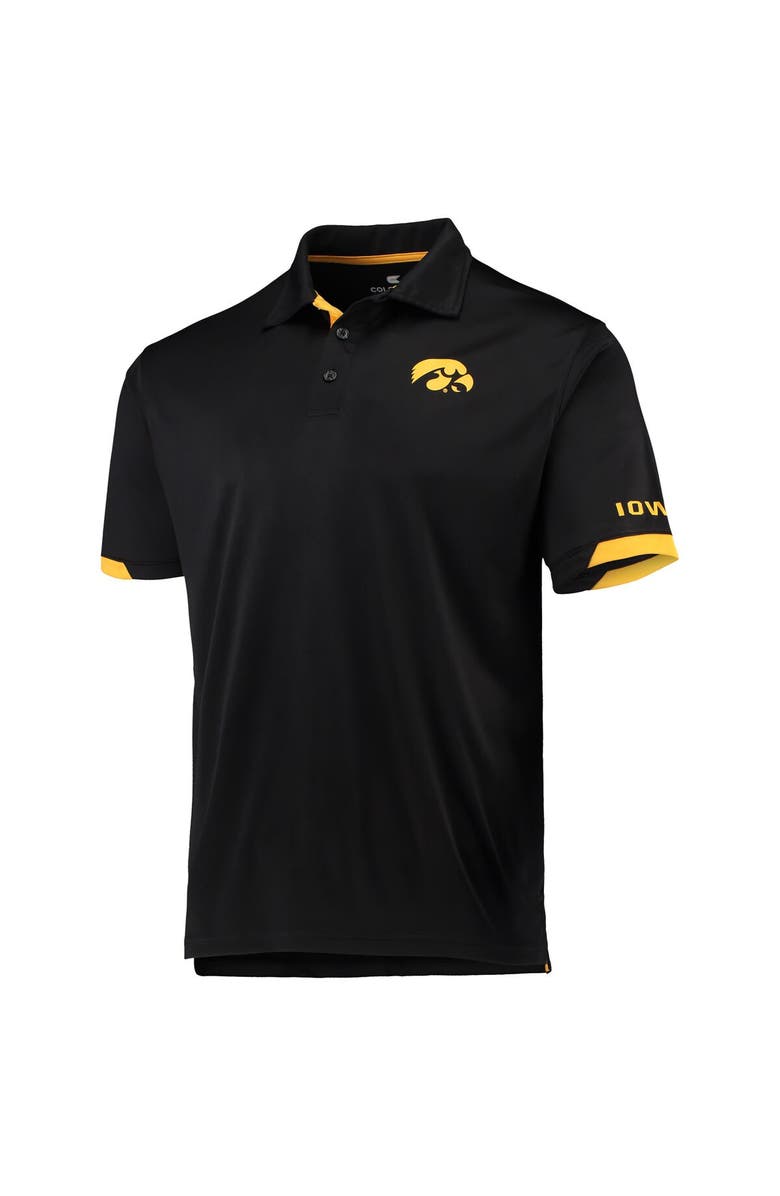 COLOSSEUM Men's Colosseum Black Iowa Hawkeyes Santry Lightweight Polo, Alternate, color, Black