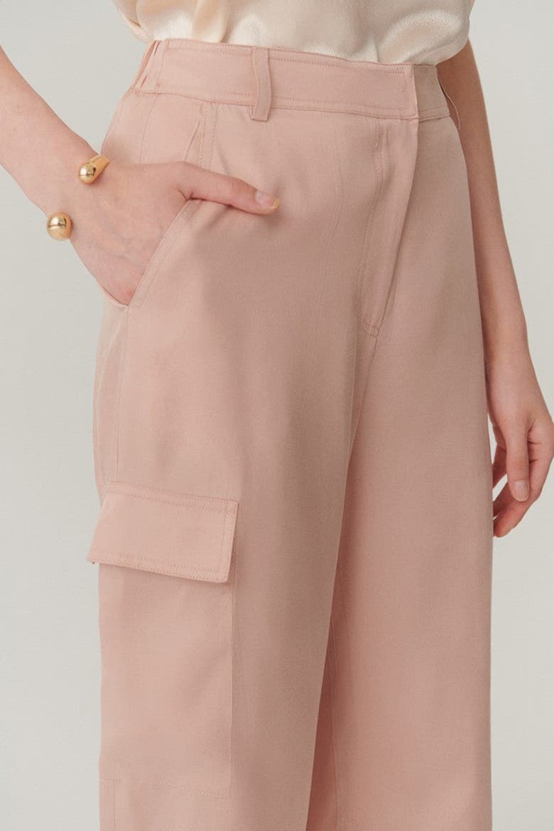 Gemma High Waist Cargo Trousers, Alternate, color, POWDER