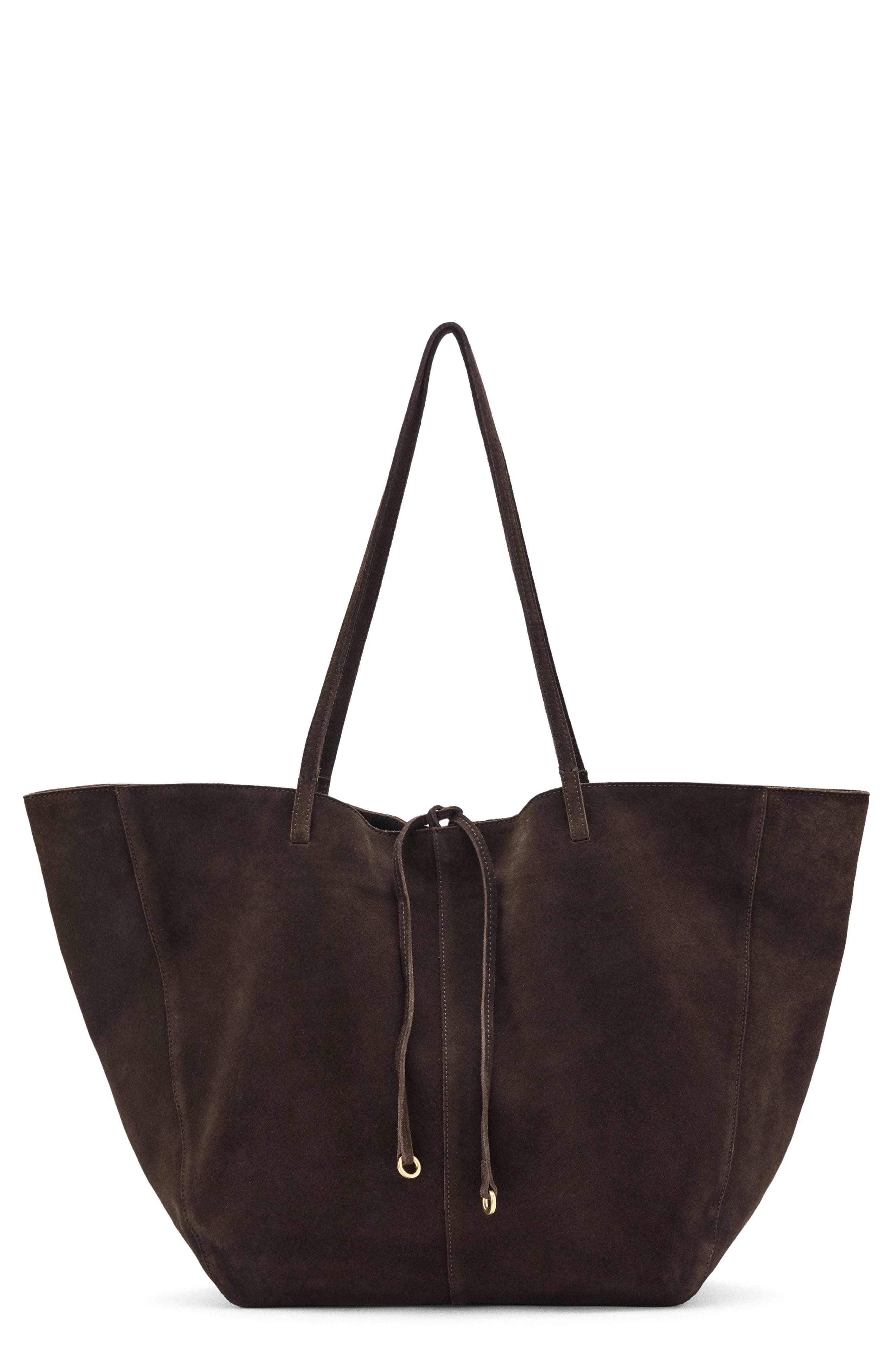 MANGO Suede Shopper Bag, Main, color, Chocolate