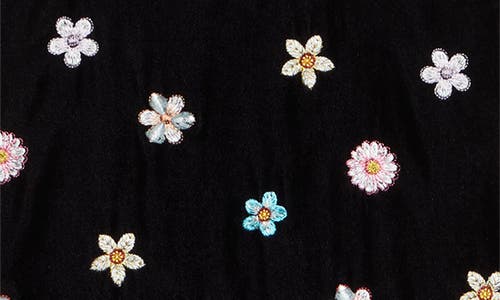 Tao Comme Des Garçons Floral Embroidered Velvet A-line Dress In Brown