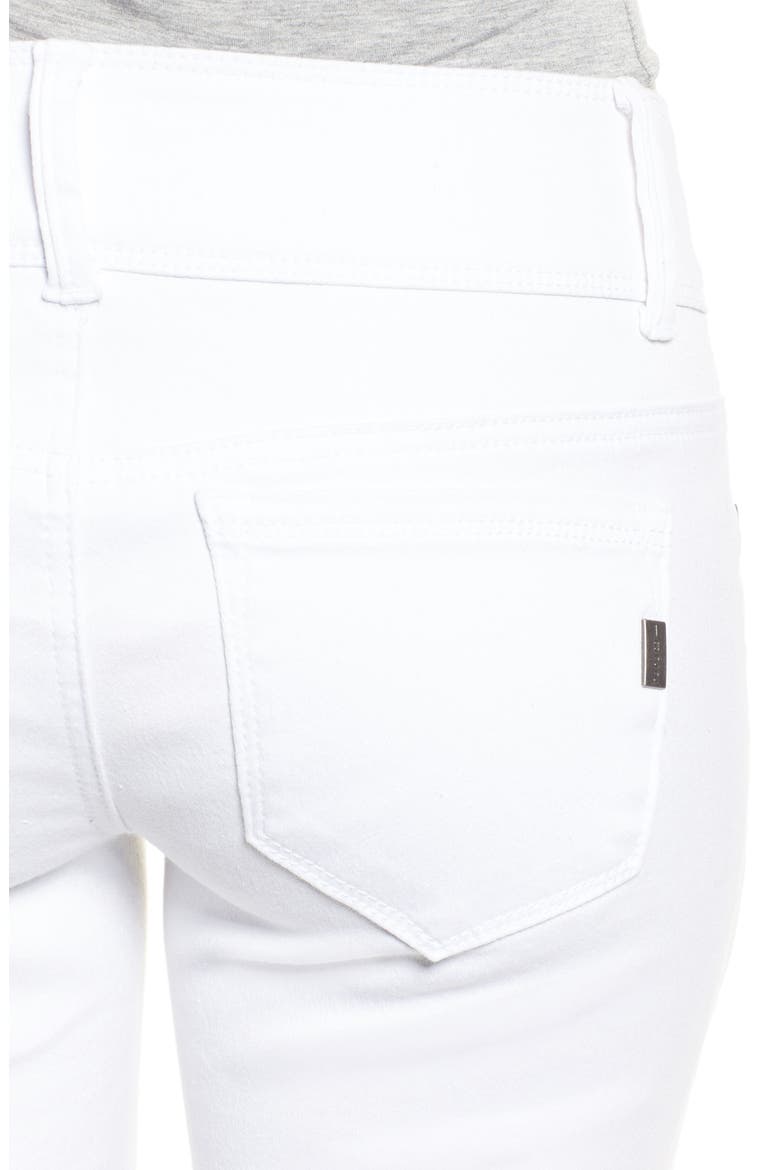 Double Button Skinny Jeans, Alternate, color, WHITE
