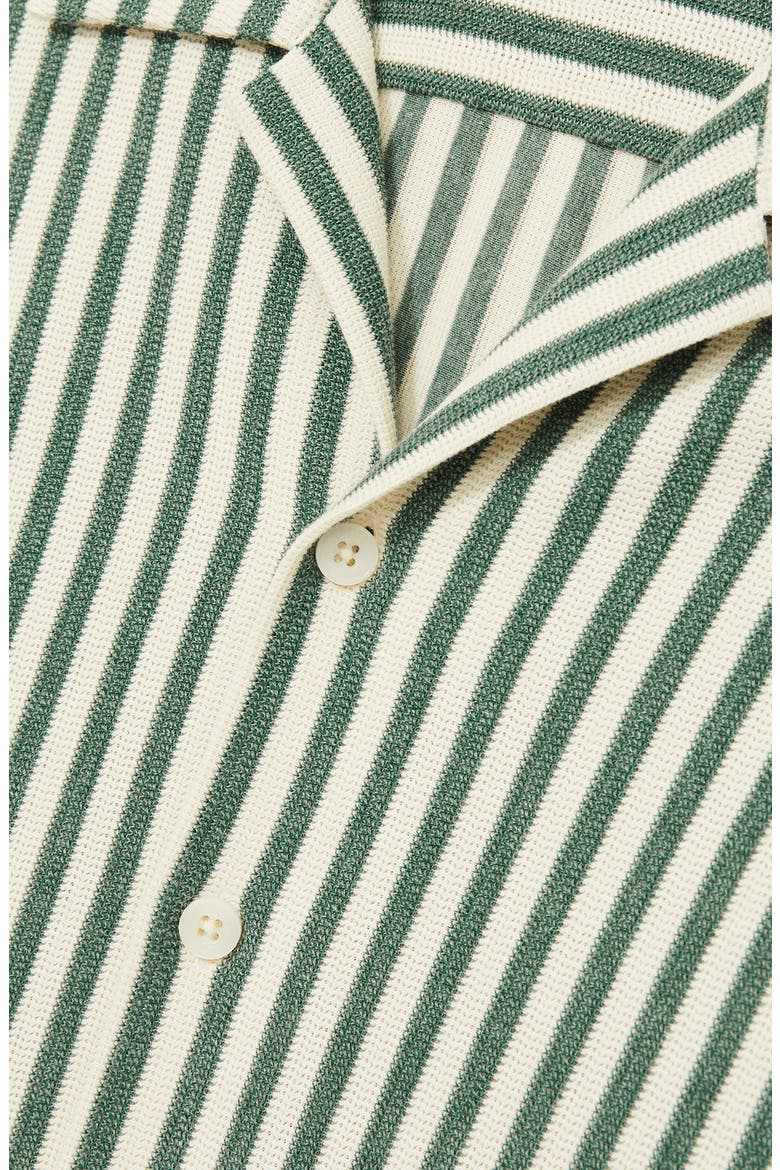 Trig Textured Stripe Camp Shirt, Alternate, color, GREEN/ WHITE