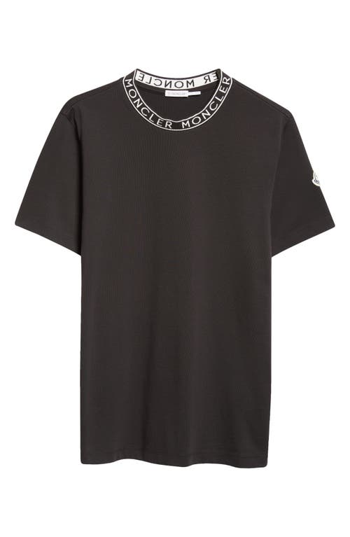 Moncler Short-sleeved Cotton T-shirt In Black