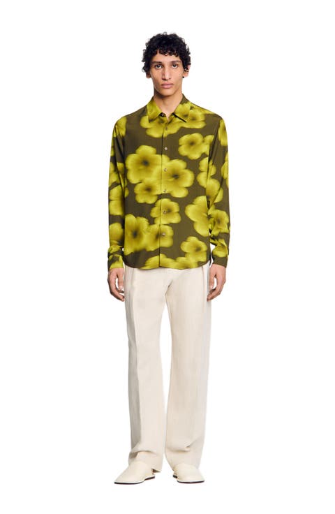 Loose-fit floral shirt