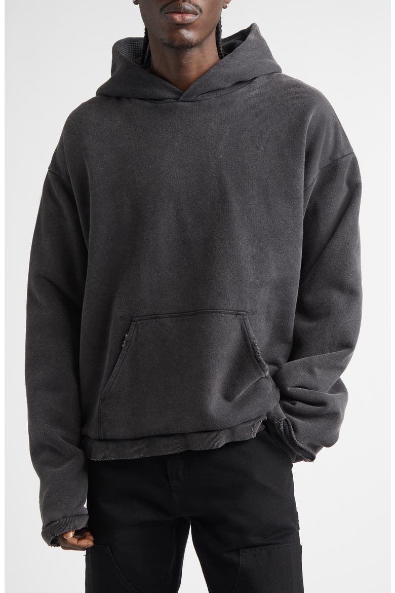 Ulf Distressed Back Logo Graphic Hoodie, Main, color, MOUNTAIN GREY