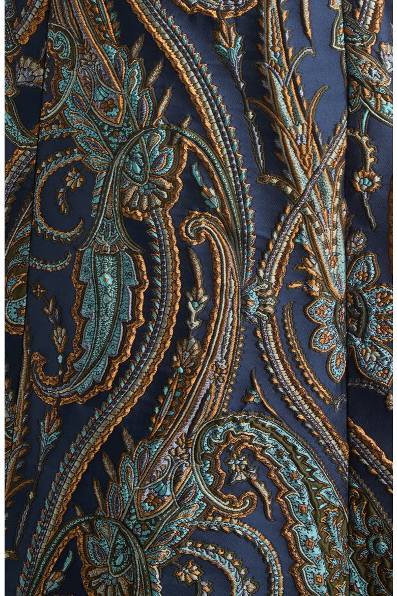 Paisley Jacquard Coat, Alternate, color, BLUE