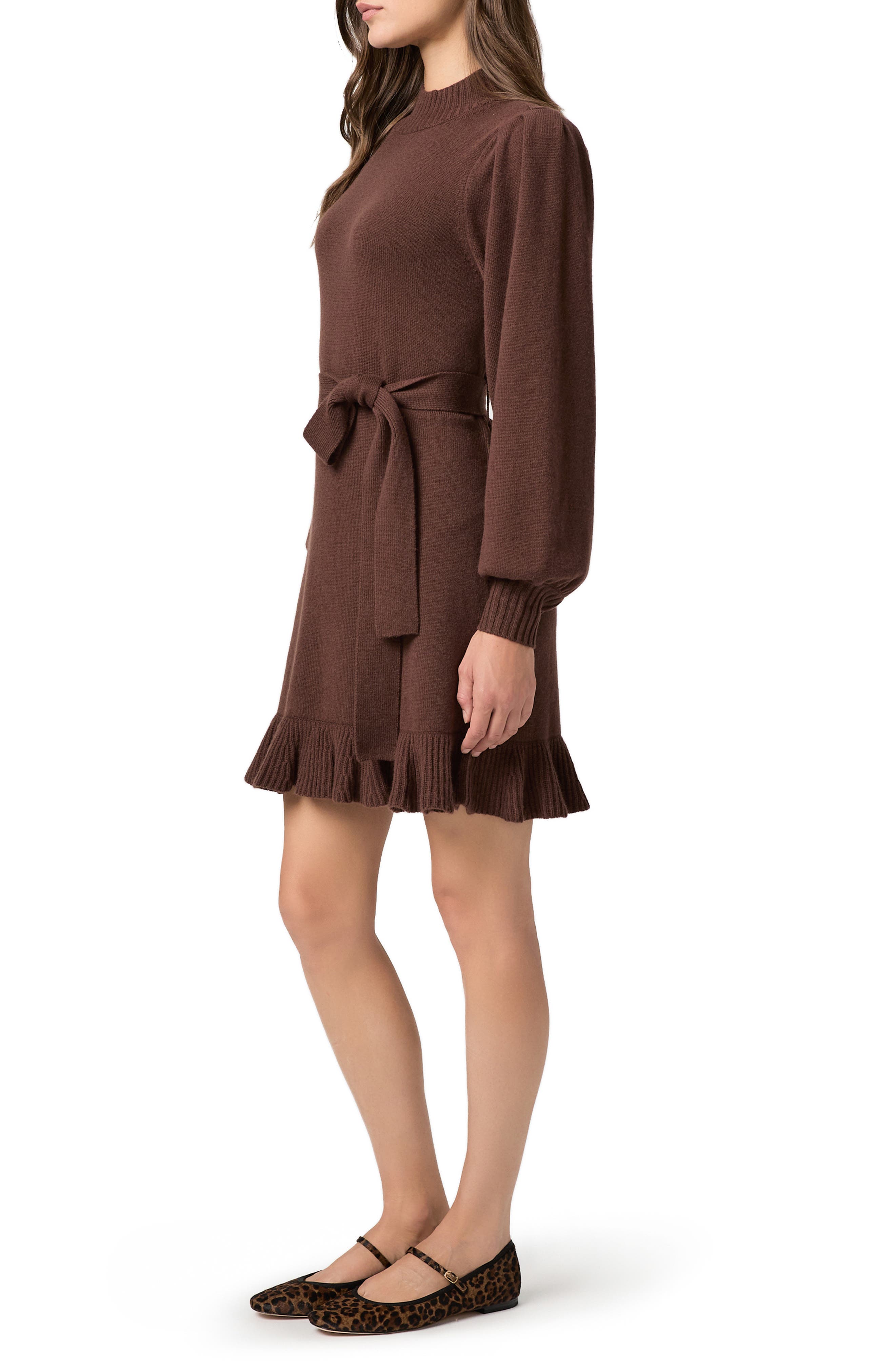 paige julita long-sleeve sweater mini dress PAIGE Julita Long-Sleeve Wool Blend Mini Dress