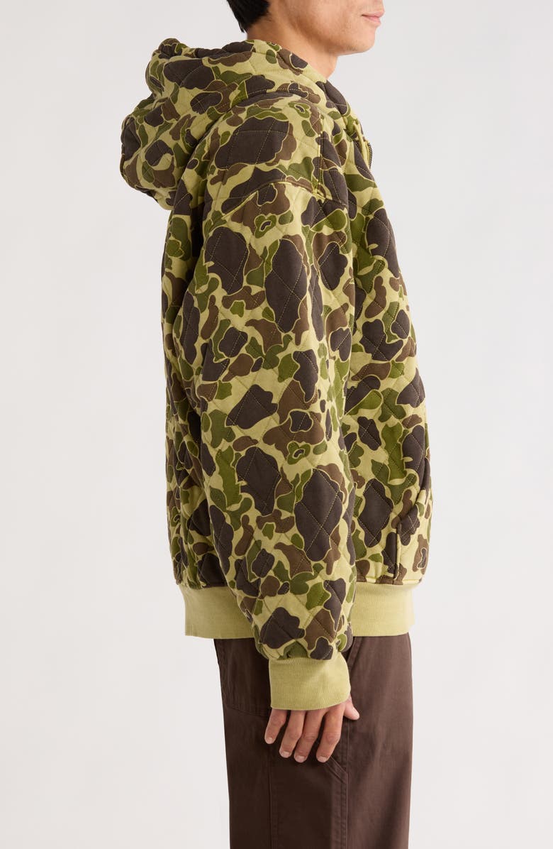 Carhartt Work In Progress Vista Quilted Hooded Jacket, Alternate, color, Camo Duck Green Garment Dyed