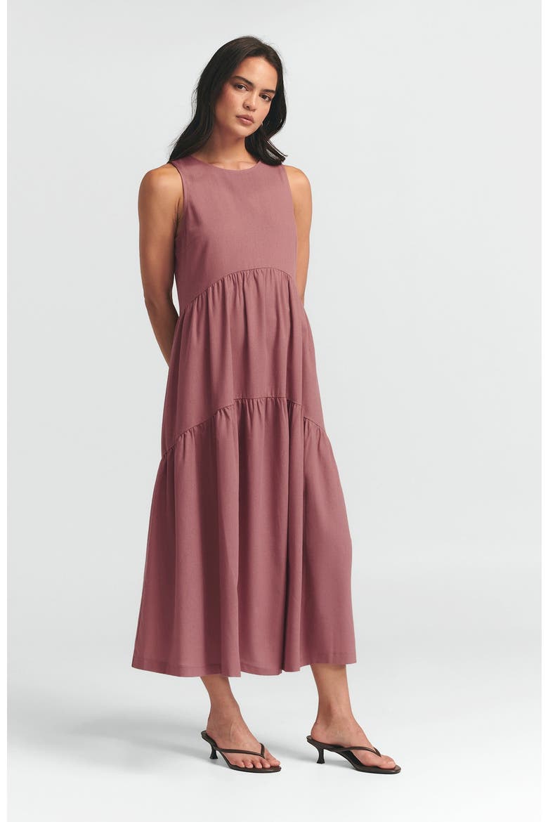 Remi Tiered Dress, Alternate, color, Dusty Rose