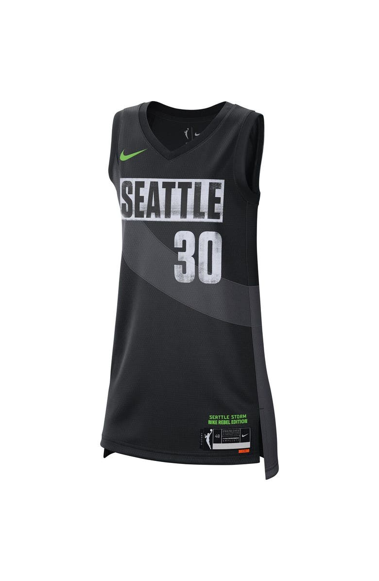 Nike Women's Nike Breanna Stewart Black Seattle Storm 2021 Rebel Edition Victory Player Jersey, Alternate, color, 