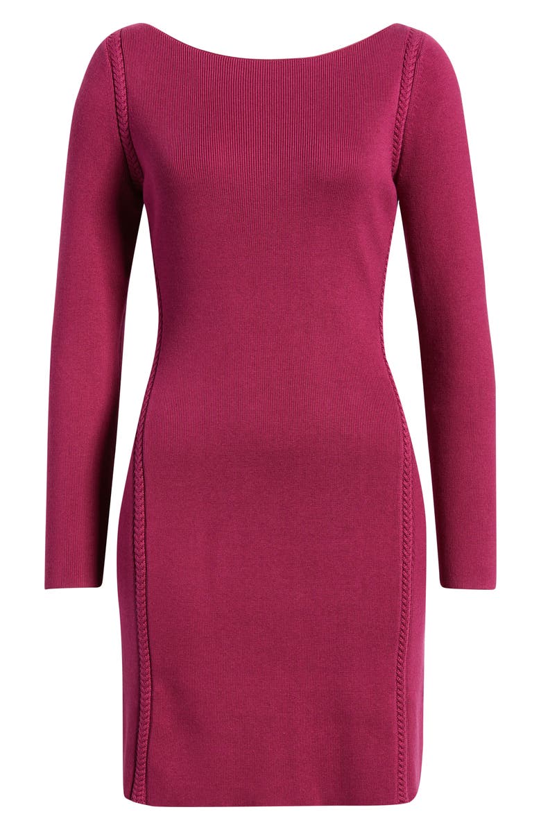 Tommy Bahama Delphina Braid Detail Long Sleeve Cotton Blend Sweater Minidress, Alternate, color, Santa Ana