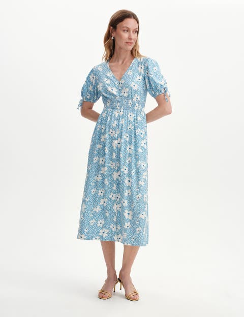 Margot Button Petite Fit Midi Dress
